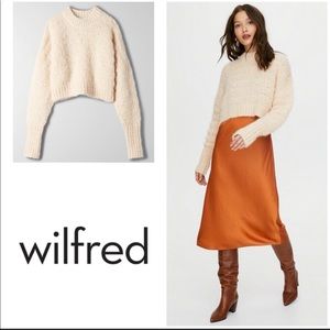 Wilfred Lune Alpaca Open Knit Cropped Crewneck Sweater Large - Like New